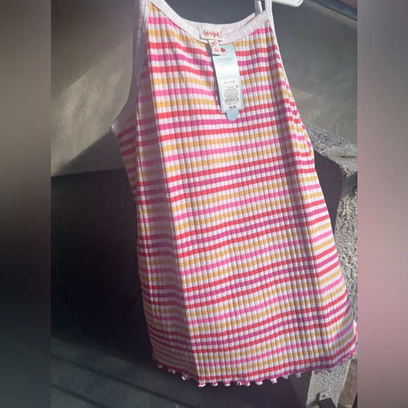 Cat & Jack Warm Stripe Girl’s Tank Top - Picture 2 of 5